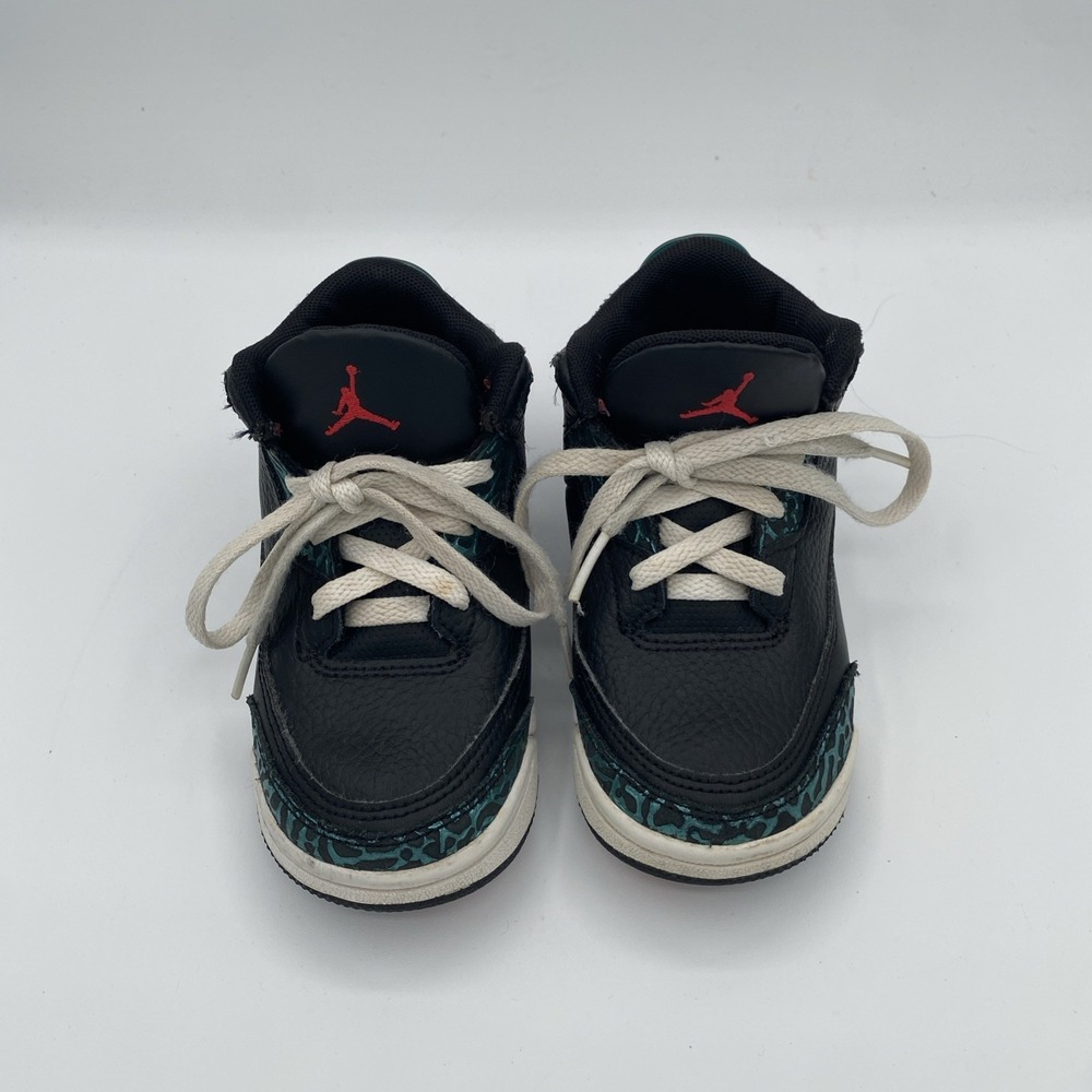 Nike Air Jordan 3 Toddler Size 8.5 Retro Black Green